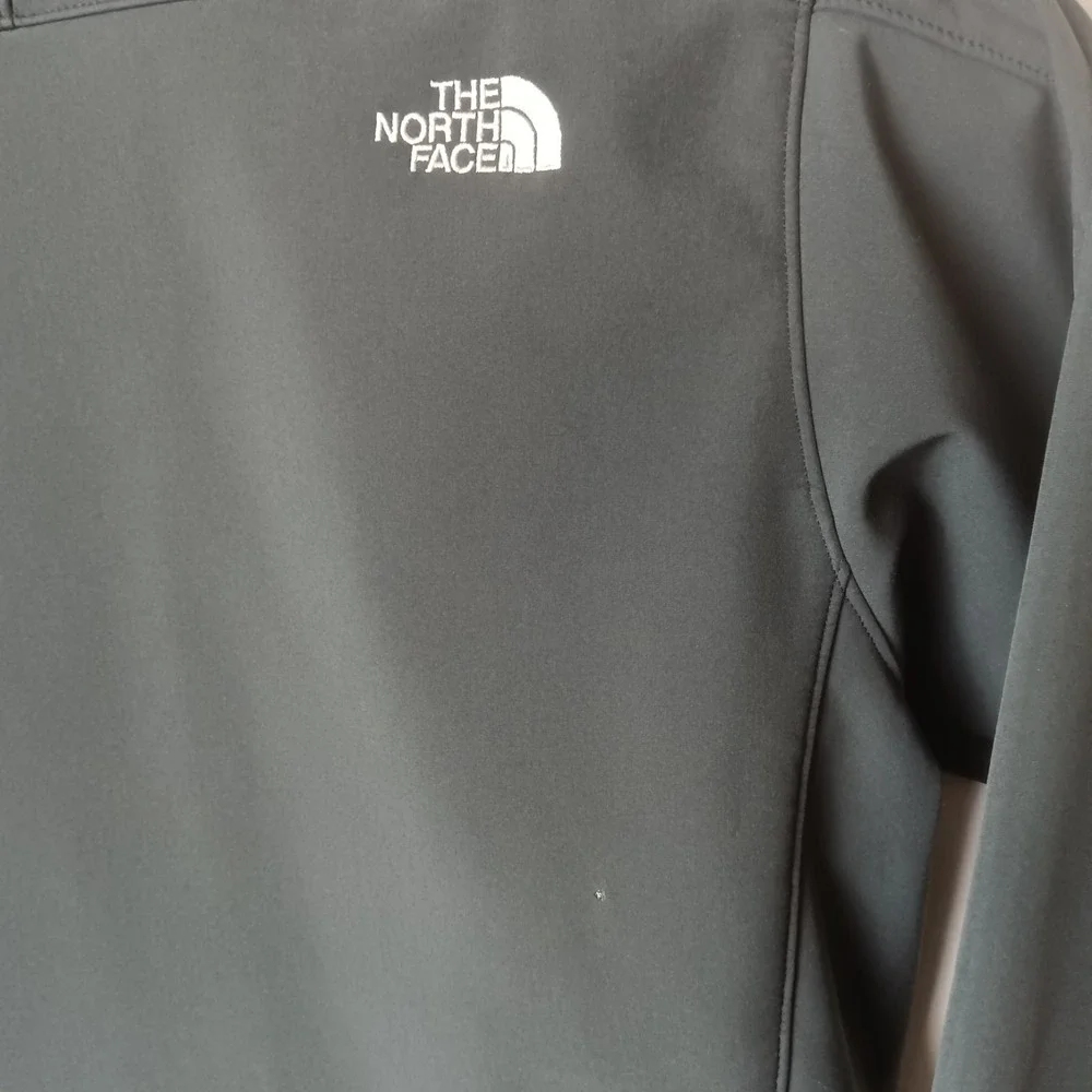 North Face Mens Fleece Lined‎ Full Zip Softshell Black Jacket TNF APEX L - FLAWS